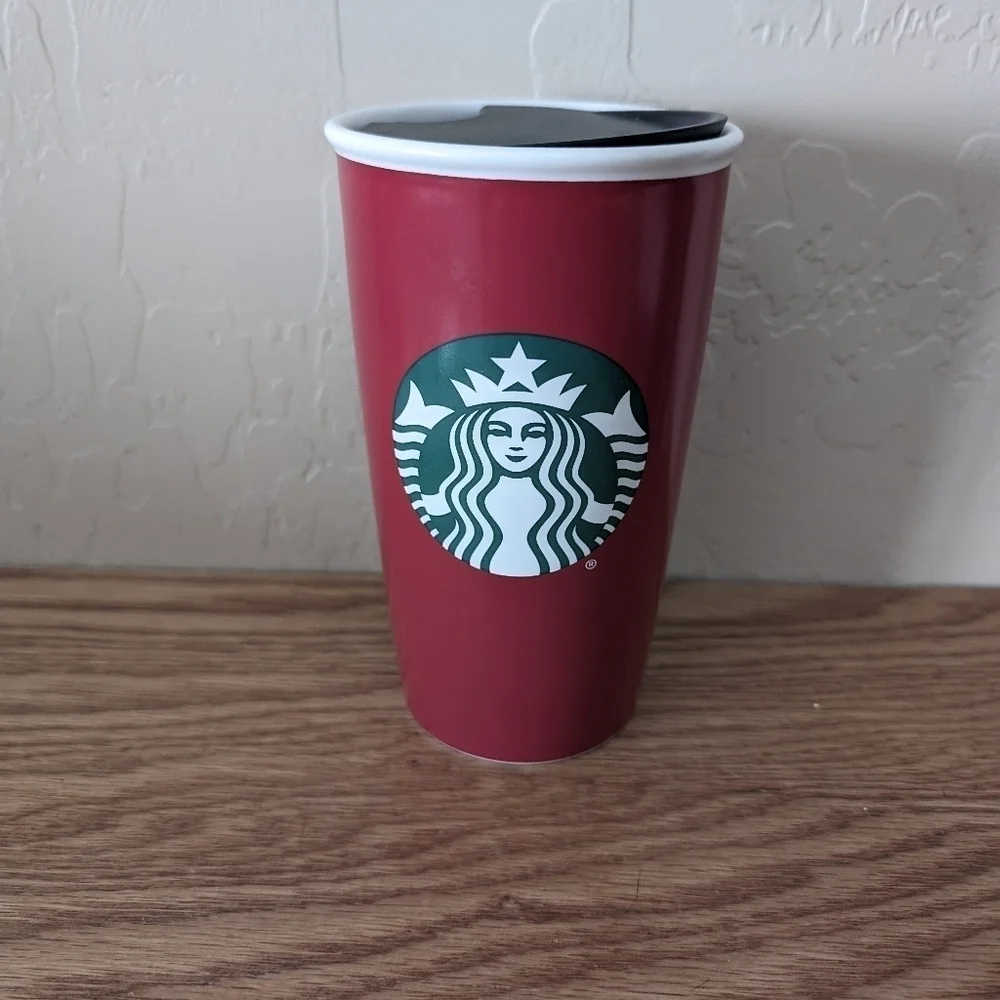 Starbucks Holiday 12 oz Red Ceramic Tumbler